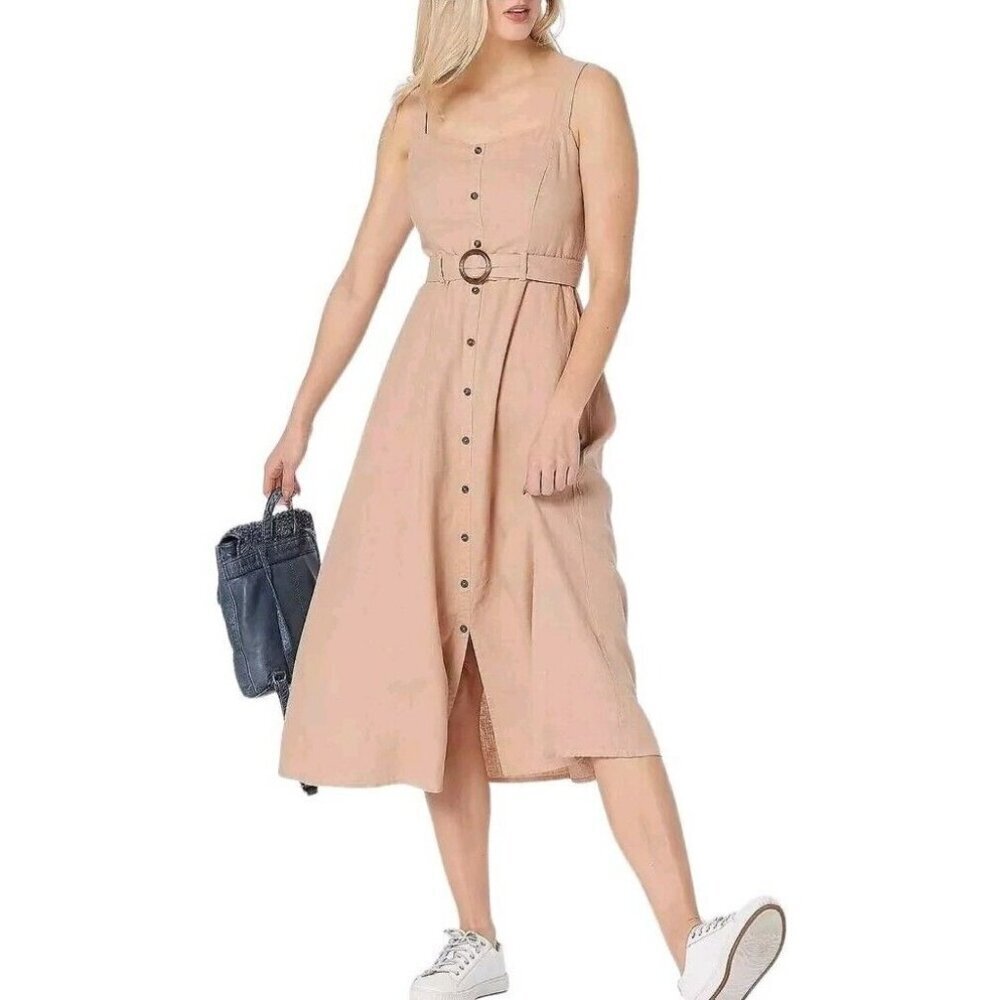 All Worthy Hunter McGrady Regular Belted Woven Dress Sand, Plus 34